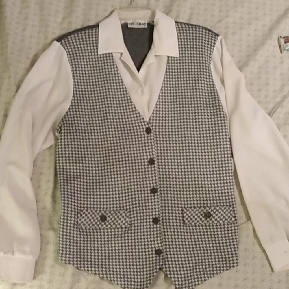 Blouse with attached vest